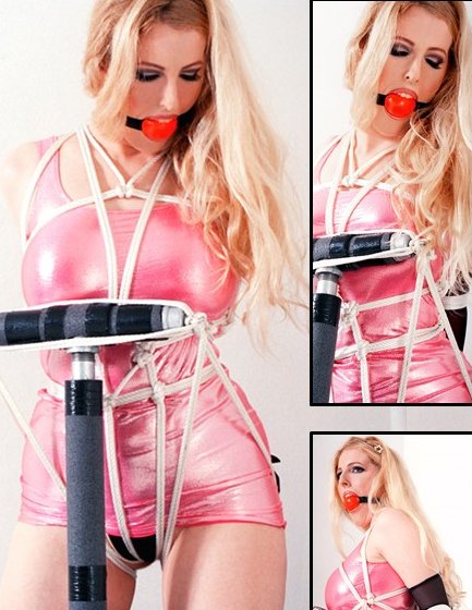 Pink bikini gagged droolong