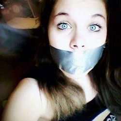 self tape gagged girl