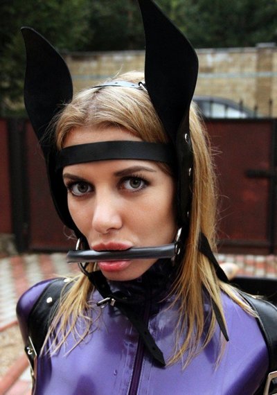 latex pony girl bit gagged